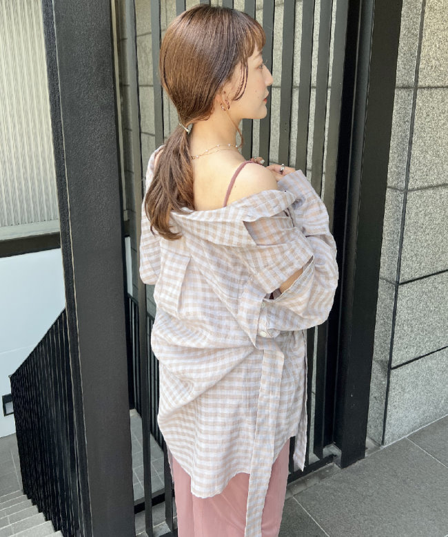 LuxyStar日本代購 COCO DEAL半價折扣多種穿法鏤空袖休閒綁帶長版衫
